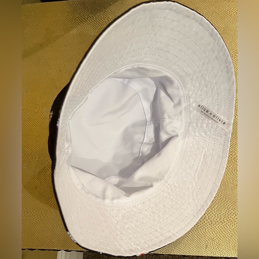 Alice + Olivia Black Floral Bucket Hat - Picture 3 of 5